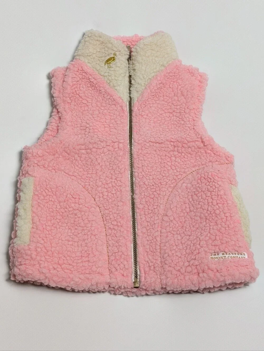 TBBC Beaufort Bonnet Company Van Camp Sherpa Vest Pink 18-24M NWT
